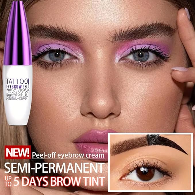 2Pcs Black Peel Off Brow Tint Gel - Waterproof & Sweatproof Tattoo Effect, Transfer-Resistant Multi-Day Wear, All Skin Types Mother’s Day Gift Set