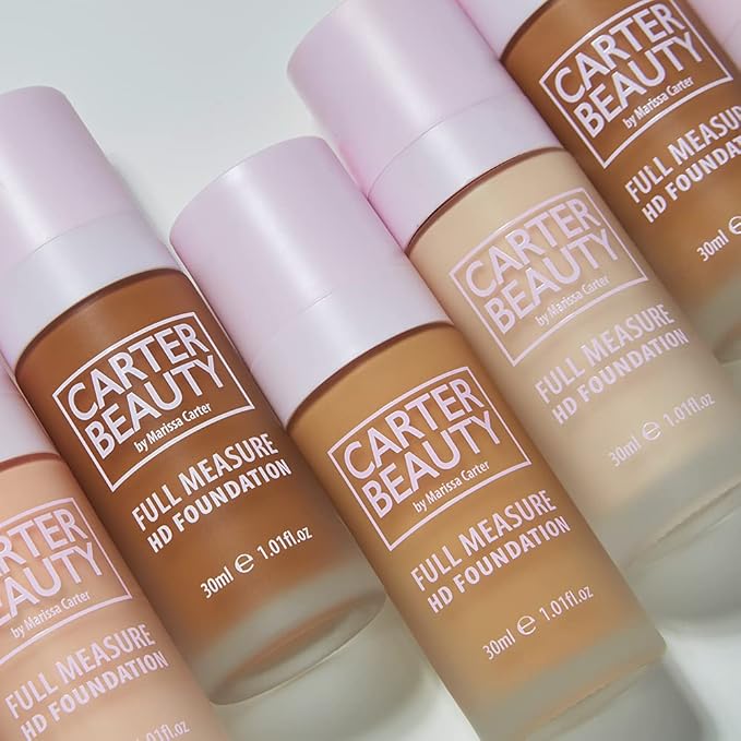 Carter Beauty Full Measure HD Foundation - Lightweight, Full Coverage Matte Formula - Water-Based, Super Soft Skin Perfector - Vegan And Cruelty Free, Paraben And Sulfate Free - Gingerbread - 1.01 OZ