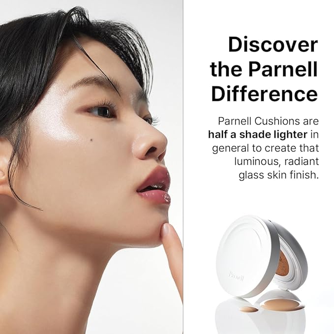 Parnell Cicamanu Serum Cushion 45N Nutmeg 0.52 fl oz | Hydrating Serum Foundation for Soothing, Pore Blurring & Radiant Glass Skin | Lightweight Korean Cushion for Sensitive Skin | K-Beauty