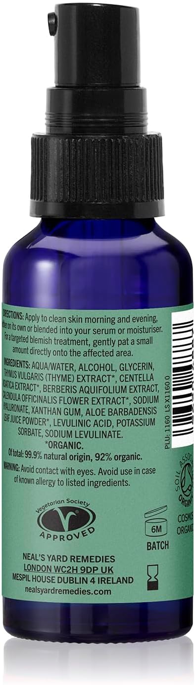Neal's Yard Mahonia Booster with Antioxidant Centella Asiatic for Oily, Acne Prone Skin, Unclogs Pores, Balances & Purifies Face, Cruelty Free, 25mL