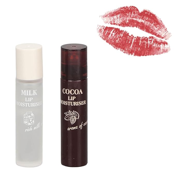2pcs Lip Balm, Cocoa Bean Lip Oil, Milk Lip Oil, Hydrating Nourishing Roll On Lip Gloss Roll On Design Overlay Different Aroma