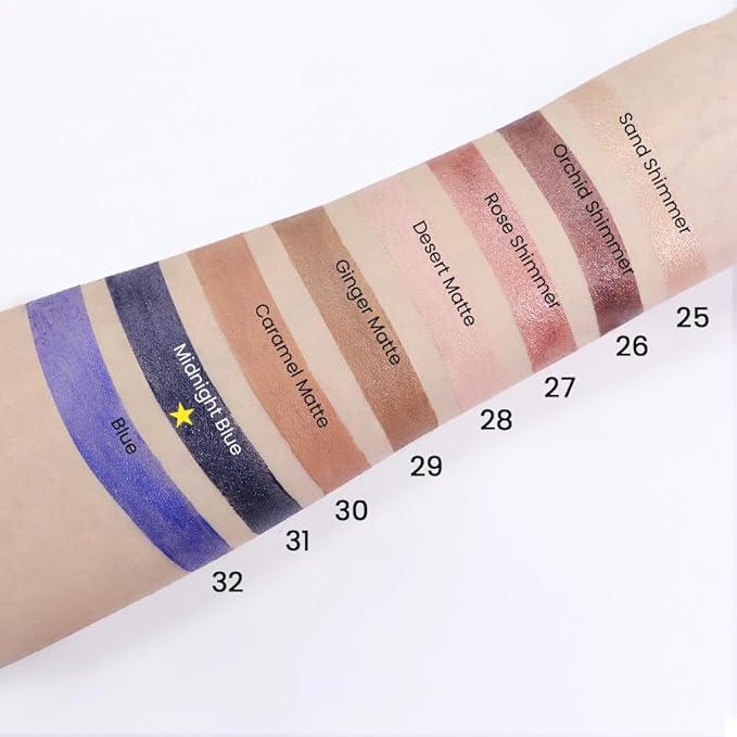 Kaely 2Pcs Cream Eyeshadow Sticks Set for Eyes Waterproof,Midnight Blue Shimmer Eye shadow Stick Pencil Pen Bulk sombras en crema para ojos 31+31