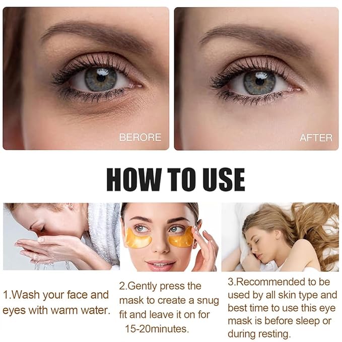 30 Pairs Lip Mask & 24K Gold Gel Eye Masks,Crystal Collagen Eye Patches for Puffy Eyes,Moisture Lip Care Mask Reducing Fine Lines,For Anti-Ageing & Anti Chapped,Effectively Nourishes the Lip&Eye Skin