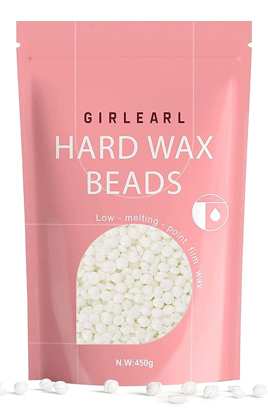 1lb Wax Beads for Hair Removal - Unscented Hard Wax Beads Refill for Professional Full Body Waxing - Ideal for Facial, Brazilian Bikini, Legs, and Underarms at Home for Women and Men (White)