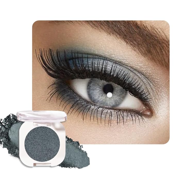 Dark Teal Green Single Shimmer Eyeshadow Makeup, Neutral Powde Eye Shadow for Women, Teal Green Glitter Singles Eyeshadow Palette Pigmented Waterproof, sombras para ojos, Girls Eyeshadows Gift