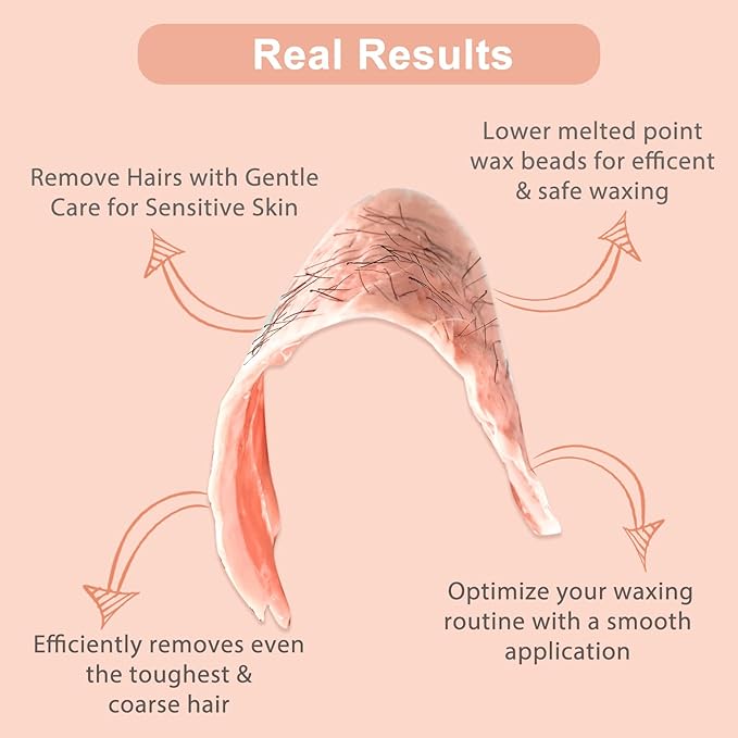 2.5lb Hard Wax Beads For Hair Removal, Yovanpur Waxing Beans for Sensitive Skin, Face, Eyebrows, Bikini, Brazilian, Legs and Full Body Bulk