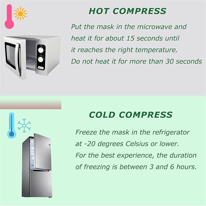 2PCS Gel Eye Mask, Reusable Hot Cold Therapy Eye Mask, for Puffy Eyes, Dark Circles, Headaches, Migraine, Stress Relief