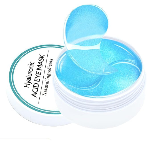 60 Pcs Under Eye Patches, 24K Gold Eye Masks, Collagen Anti Aging Eye Gel Pads, Moisturizing Eye Treatment for Puffy Eyes, Dark Circles, Wrinkles, Fine Lines, HYALURONIC ACID