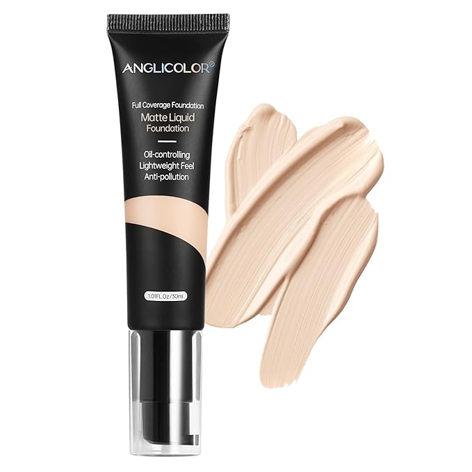 Matte Oil Control Concealer Foundation Flawless Soft Long Lasting Foundation Makeup,Waterproof Full Coverage Face Makeup Strong Concealer Foundation for Oily Acne Skin (#101 Porcelain)