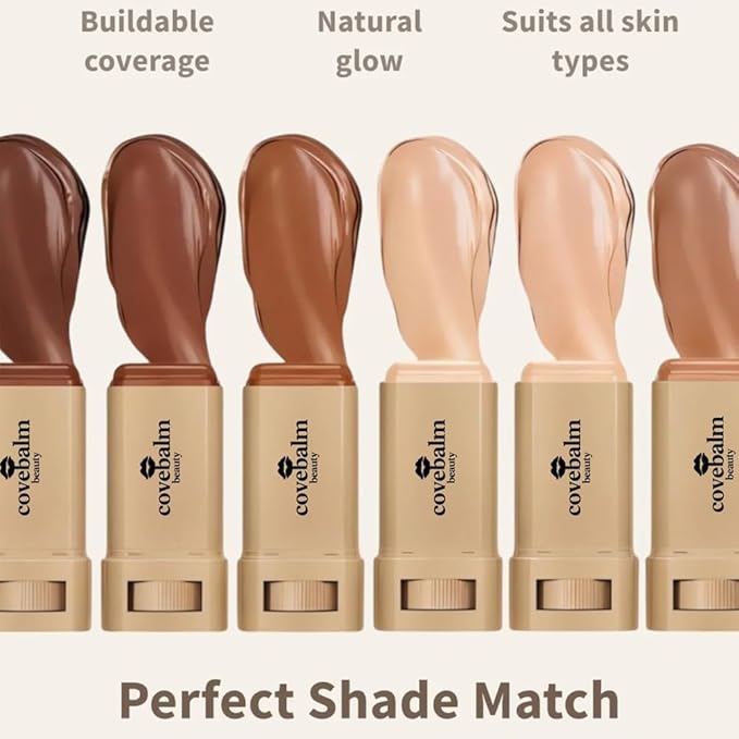 Cove Balm Beauty Skin Tint,Solid Tinted Serum Boosted Skin Tint Balm, Facial Color Correct, Radiant & Dewy Finish, Face Tinted Foundation, Covebalm Foundation Stick For Face Makeup (#02)