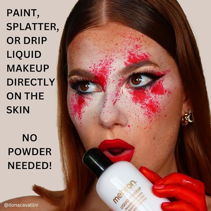 Mehron Makeup Liquid Makeup | Face Paint and Body Paint 4.5 oz (133 ml) (WHITE)