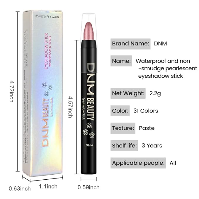Kaely Cream Eye Shadow Sticks, Golden Rose Shimmer Eyeliner Pencil Eyeshadow Palette Makeup, Eye Highlighter Brightener Stick for Older Women Waterproof Pigmented, sombras para ojos, New-63