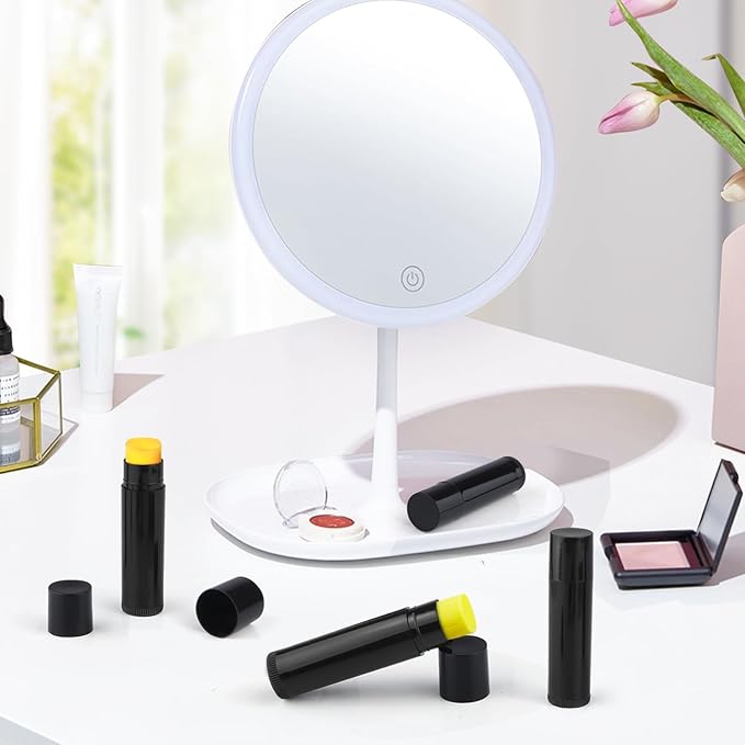 100 Pcs 5.5ml Bulk Empty Lip Balm Tubes Refillable Plastic Lip Gloss Container Travel Lipstick Tubes Chapstick Tubes Holder For DIY Homemade Lip Balm (black)