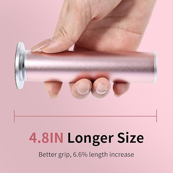 4.8IN Longer Electric Foot Callus Remover with 80pcs Sandpaper Discs, Professional Aluminum Callus Remover for Feet, Stepless Speed Control Pedicure Tools for Dead Skin (Black)