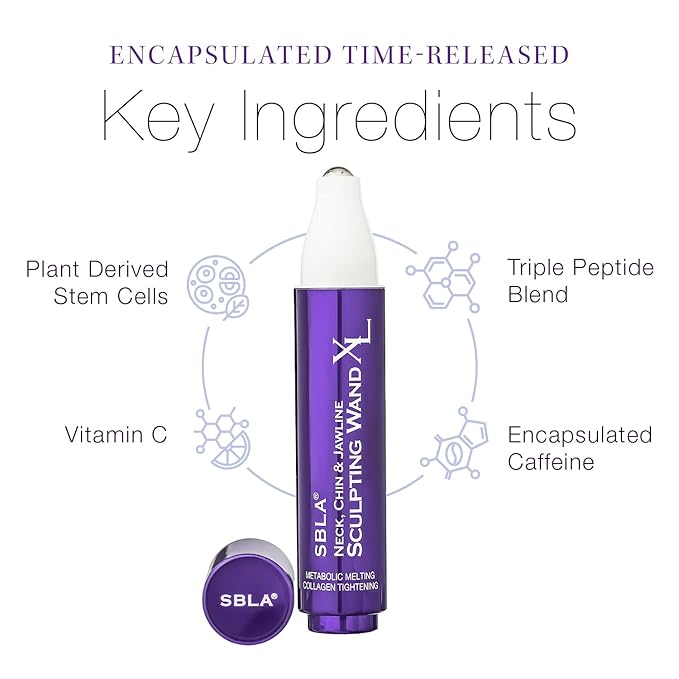 SBLA Neck, Chin & Jawline Sculpting Wand XL – Melts Neck Fat Under The Chin & Along Jowls, Lifts & Sculpts The Entire Area & Reduces Lines, Boosts Collagen Production