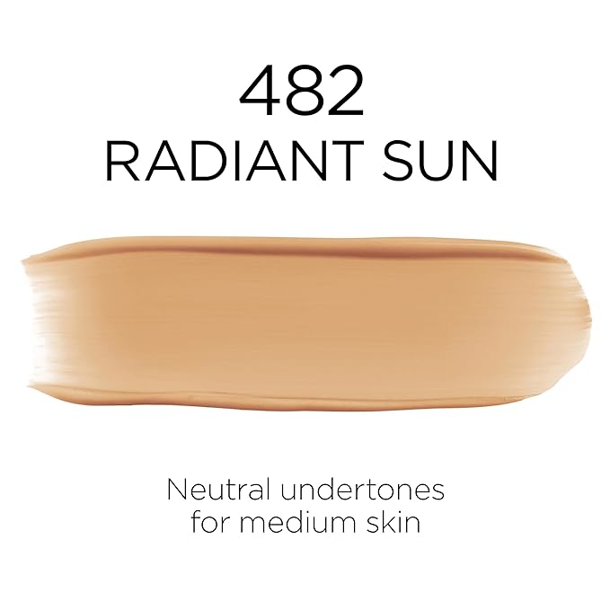L'Oreal Paris Makeup Infallible Up to 32 Hour Fresh Wear Lightweight Foundation, 482 Radiant Sun, 1 Fl Oz, Packaging May Vary