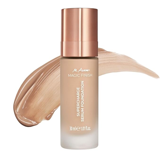 M. Asam MAGIC FINISH Supercharge Serum Foundation Cool Honey (1.01 Fl Oz) - Moisturizing Make Up & Firming Face Serum In One, Anti-aging CC Cream With Optimal Coverage & Hyaluronic Acid