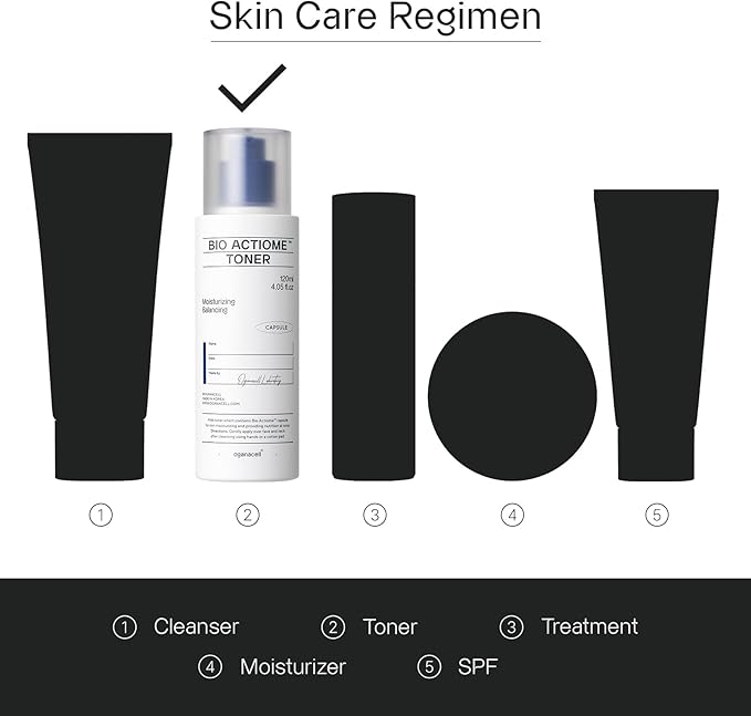 Oganacell Bio Actiome Toner with Kombucha and Probiotics | Boosts Radiance and Corrects Dark Spots | Alcohol-Free Essence for All Skin Types, Dull Complexion | 4.05 fl.oz