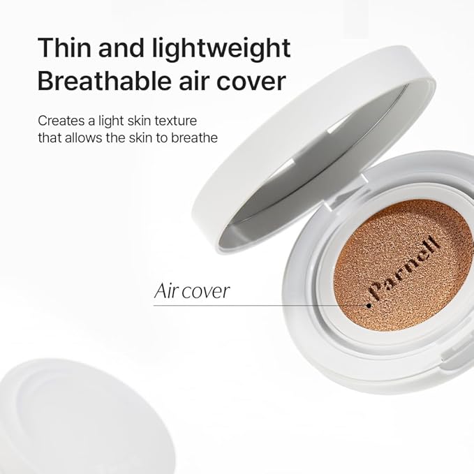 Parnell Cicamanu Serum Cushion - Moisturizing Foundation for Soothing, Coverage, Glass Skin and Lightweight for Sensitive and Dry Skin Pearl Skin (0.52 Fl Oz) (35N)