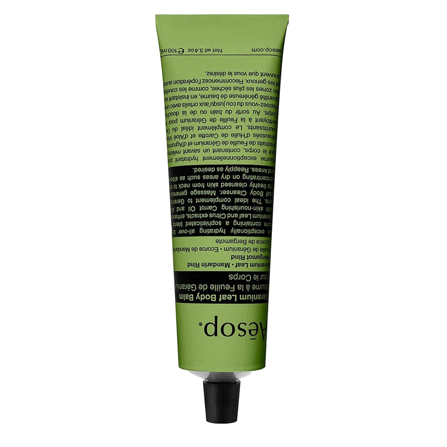 Aesop Geranium Leaf Travel Body Balm | Soften and Hydrate Skin with Nut Oils, Geranium Leaf and Citrus Extracts | 3.4oz / 100mL