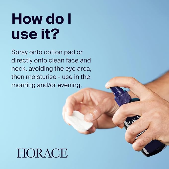 HORACE Tonic Lotion for Men - Toner Spray with Prebiotics - Gentle Skincare for All Skin Types - Fresh, Aromatic Scent, 6.7 fl.oz