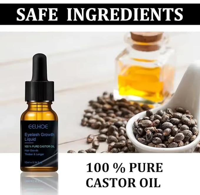 Eyelash Growth Serum, Pure Castor Oil, 0.34 fl oz with Applicator