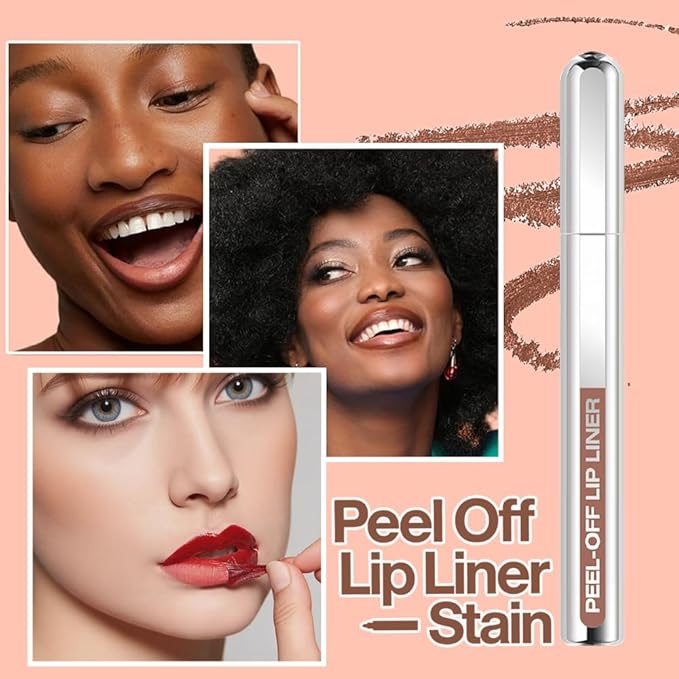 3 Colors Peel Off Lip Liner Stain Kit, Long Wear Matte Lip Tint Stain Set with Tweezer for Women, Waterproof Transfer Proof Highly Pigmented Peel Off Liquid Lipstick for All Skin Types (#3,4,5)