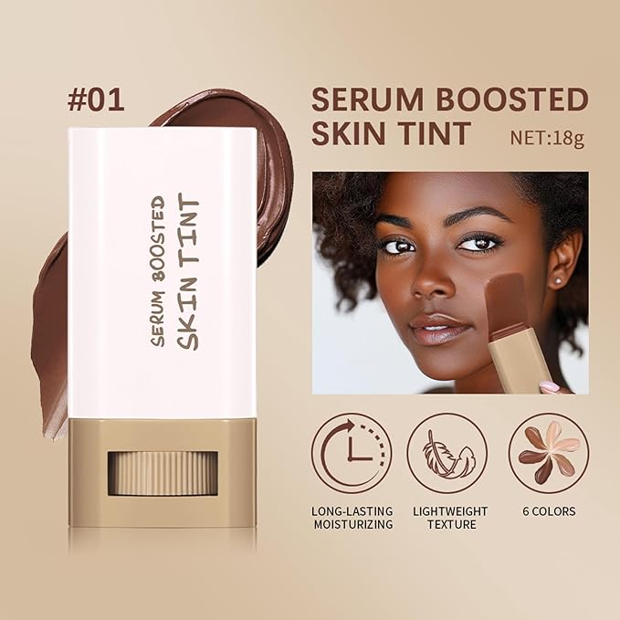 Beauty Balm Serum Boosted Skin Tint – Hydrating Tinted Moisturizer, Lightweight Solid Tinted Foundation Stick for Flawless, Sheer to Medium Coverage, Radiant & Dewy Finish, All-Day Wear (1#, 1)