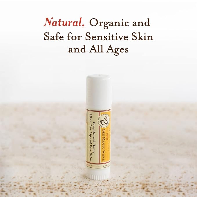 Medicine Mama's Apothecary Sweet Bee Magic Wand, All In One Lip and Face Balm, .65 Ounce