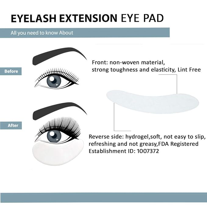 55 Pairs Set, Under Eye Hydrogel Pads, Professional Lint Free Eye Mask Eyelash Extension Gel Patches Kit for Adhesive Lash Beauty Tool (Golden)