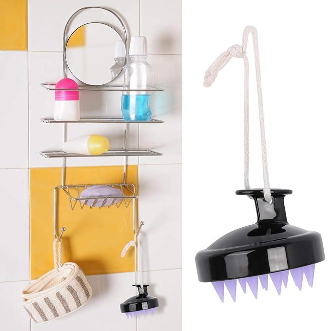 4 Pcs Hair Shampoo Brush Scalp Massager Silicone Scalp Scrubber air Washing Tool for Shower