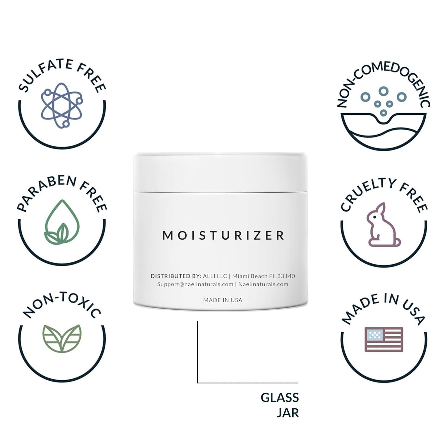 NAELI Face Moisturizer with SPF 30, Anti Aging Collagen & Peptide Cream, Reduces Wrinkles - Lightweight Skin Hydration with Hyaluronic Acid, Paraben Free & Non-Comedogenic Sunscreen, 3.4 oz