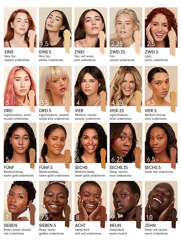 Monika Blunder Beauty - Blunder Cover Foundation/Concealer - Shade: 5 - Fünf - Medium/Deep, Warm Golden Undertones - Clean Beauty, All-In-One, Cruelty-Free, Fragrance-Free, Vegan - 0.62 oz