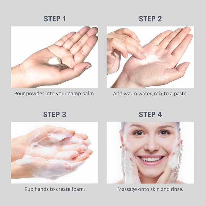 BIOCHEM Beauty Filter Powder Face Wash with Fruit Enzyme, Daily Wash with Papaya & Pineapple Enzyme, Gentle Plant-Based Low pH Exfoliator Cleanser for Women & Men, Sensitive Skin (1.59 fl oz / 45 g)