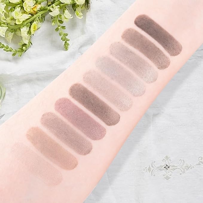 10 Color Matte Eyeshadow Palette, Neutral Taupe & Grey Brown Shades, Ultra-Blendable, Long-Lasting Natural Nude Makeup Palette for Women,Vegan & Cruelty-Free,Perfect for Everyday or Professional Looks