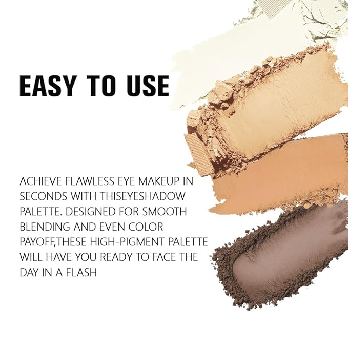 evpct Matte Smoky Nude Eyeshadow Quad Palette, Ivory White Nuetral Dark Ndue Brown Matte Smoky High Pigmented Primer Mini Eye Shadow Palette Makeup for Women, Smudge Proof Vegan Eye Shadows Nudes