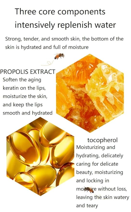 4 Pcs Lip Balm, Moisturizing Restors Moisture Bee Lip Mask for Dry Lips Lip Mask.(Honey)