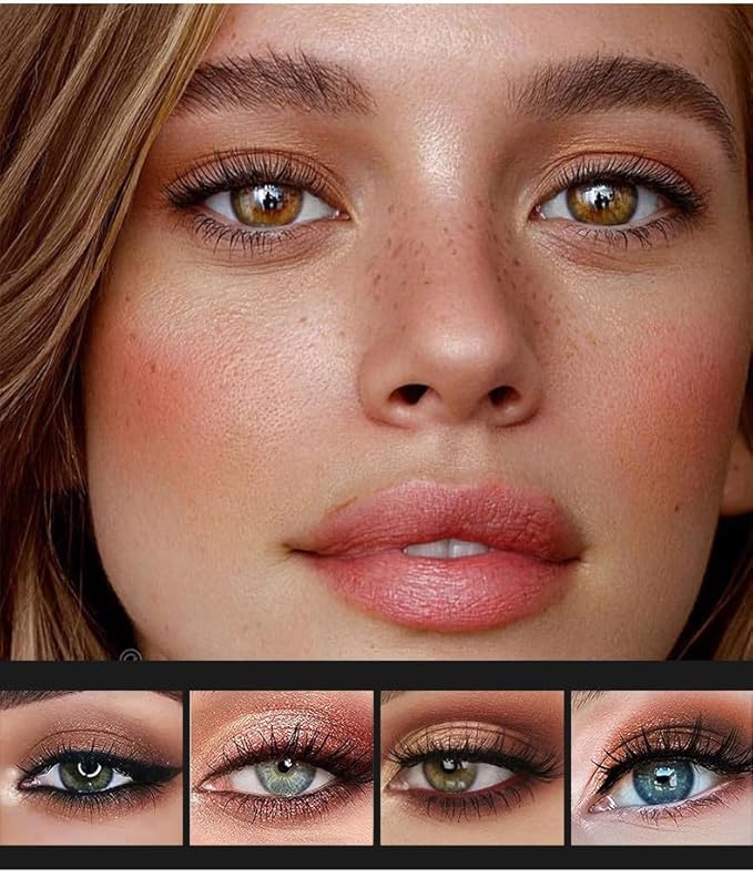 12 Colors Pink Eyeshadow Palette, Mini All in One Blush, Eyebrow & Eye Makeup Kit, Highly Pigmented Matte & Shimmer Shades, Big Artist Comprehensive Facial Makeup, Travel Friendly (02)