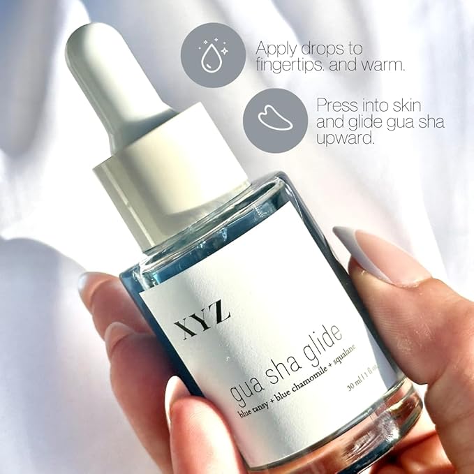 Gua Sha Glide Face Oil - Hydrating and Soothing Face Oil With Azulene Blue Tansy, Blue Chamomile + Squalene | Moisturizer, Face Oil and Soothing Agent for All Skin Types - 1 fl oz (30ml)
