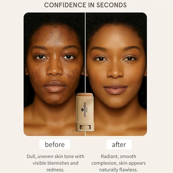Cove Balm Beauty Skin Tint,Solid Tinted Serum Boosted Skin Tint Balm, Facial Color Correct, Radiant & Dewy Finish, Face Tinted Foundation, Covebalm Foundation Stick For Face Makeup (#04)