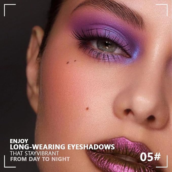 evpct Eyeshadow Quad Palette, Nude Pink Orchid Lavender Dark Purple Glitter Shimmer Metallic Matte High Pigment Eye Shadow Palette Makeup for older Women, Smudge Proof, Vegan Cruelty-free, Seductive