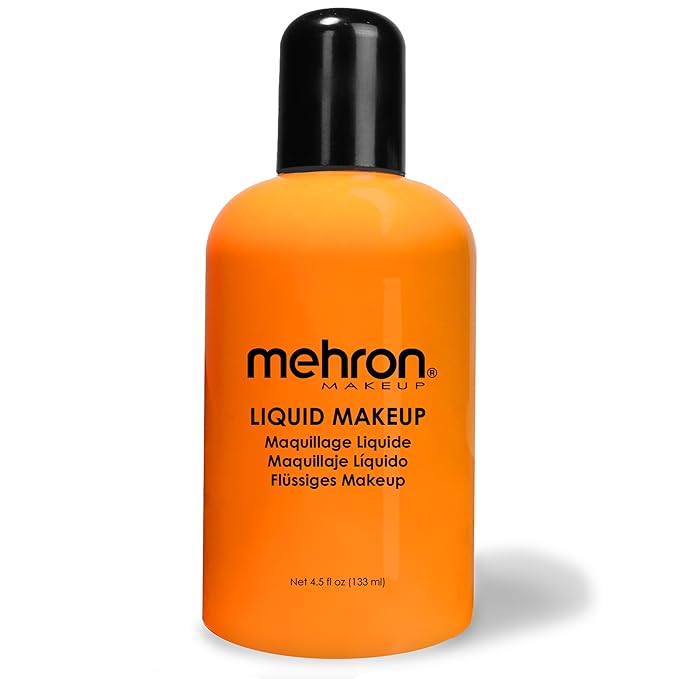 Mehron Makeup Liquid Makeup | Face Paint and Body Paint Perfect for Halloween, Cosplay I Air Brush Compatible 4.5 oz (133 ml) (Orange)