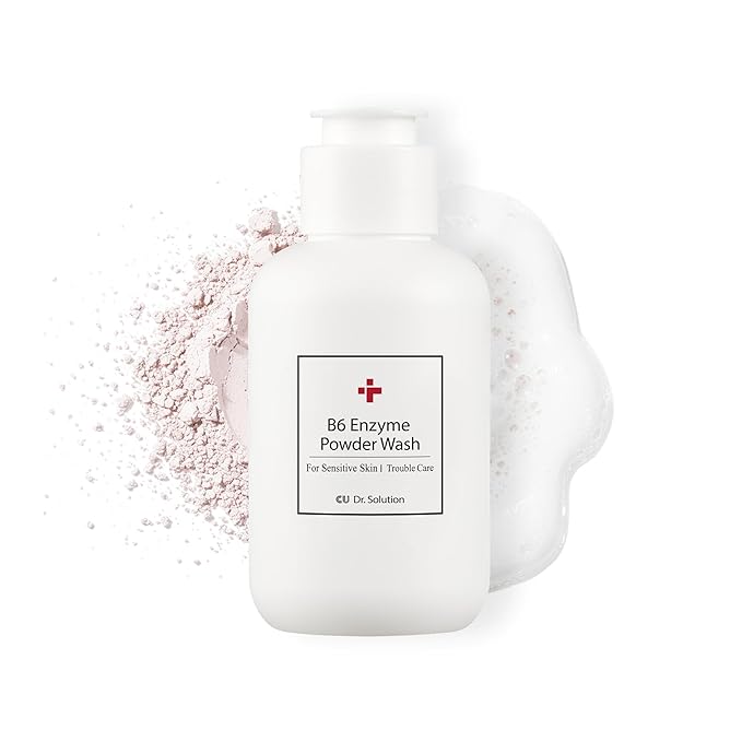B6 Enzyme Powder Face Cleanser, Korean Skin Care Exfoliating Face Wash with PHA and Papain Enzyme, Face Exfoliator with Calamine and Vitamin B6, Gentle Cleanser, 55g (1.94 Oz)