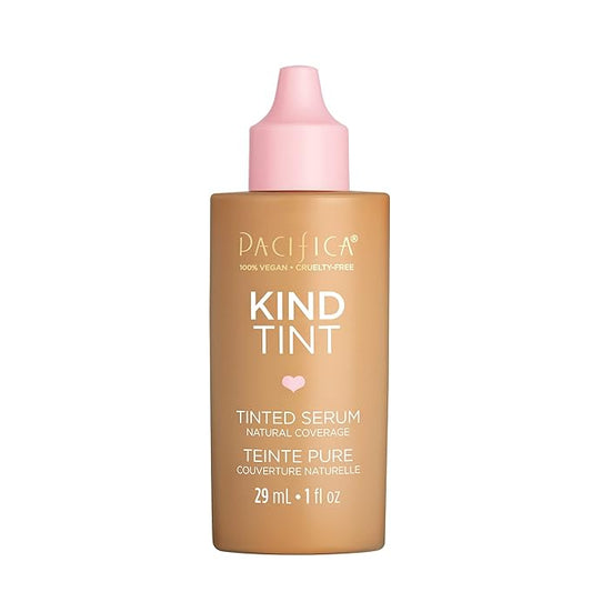 Pacifica Beauty Kind Tint Tinted Serum, Skincare, Vegan Collagen, Hyaluronic Acid, Vitamin C, Niacinamide, Caffeine, Hydrating, Lightweight Foundation, Natural Dewy Skin, Shade 13, 1 fl oz (1 Count)