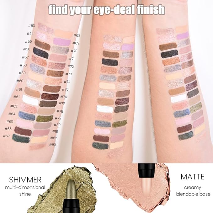 Kaely 8Pcs Cream Eye Shadow Sticks Set, Matte Eyeliner Pencil Eyeshadow Palette Makeup, Eye Highlighter Brightener Stick for Older Women Waterproof Pigmented, sombras para ojos, New-13