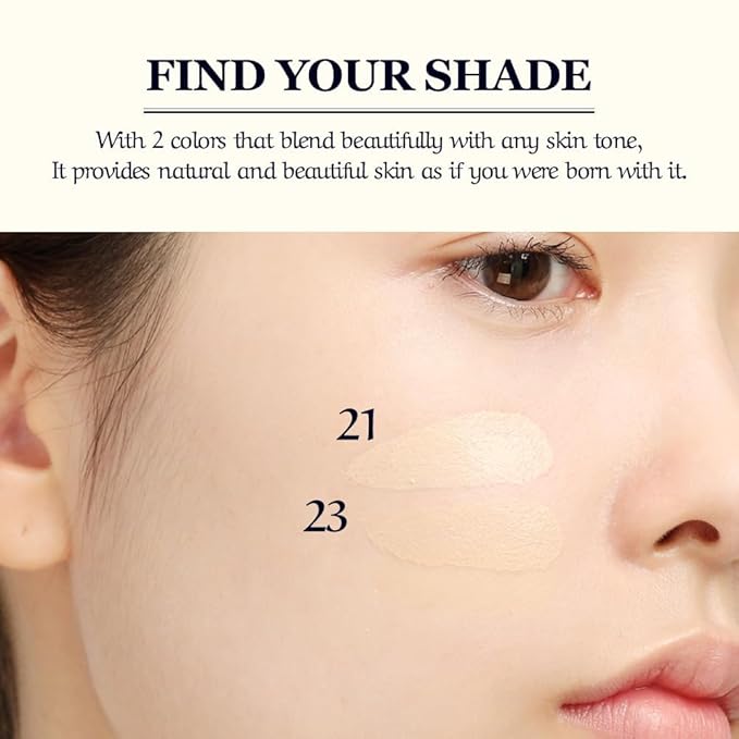 [CHALLANS de PARIS] Cushion de LUMINÁRE Cushion Foundation – 21 Bright Ivory | Radiant Glow, Full-Coverage, Lightweight Adhesion, Long-Wear, Luminous Finish, Korean Makeup, 0.53 oz