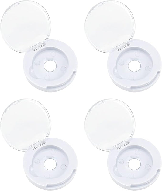 4 Pack Empty Eyeshadow Holder Case Round Magnetic Makeup Eyeshadow Lipstick Palette Container For Travel Sample DIY - White