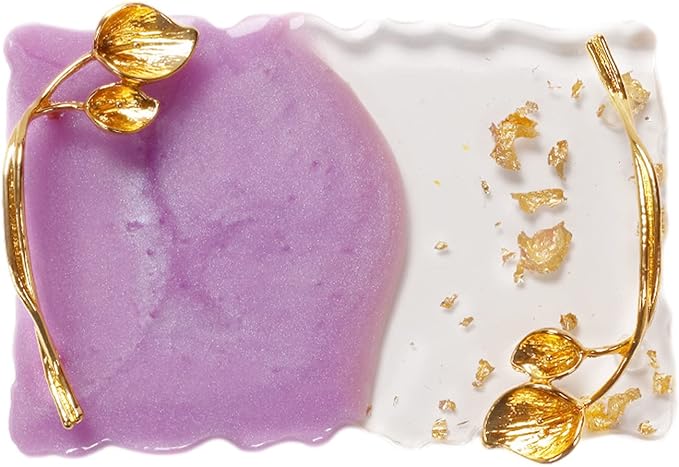 2023 Retro Nail Art Palette, Nail Painting Mixed Color Palette with Leaves Handle, Nail Holder Gel Color Makeup Display Board Pallet (Purple)