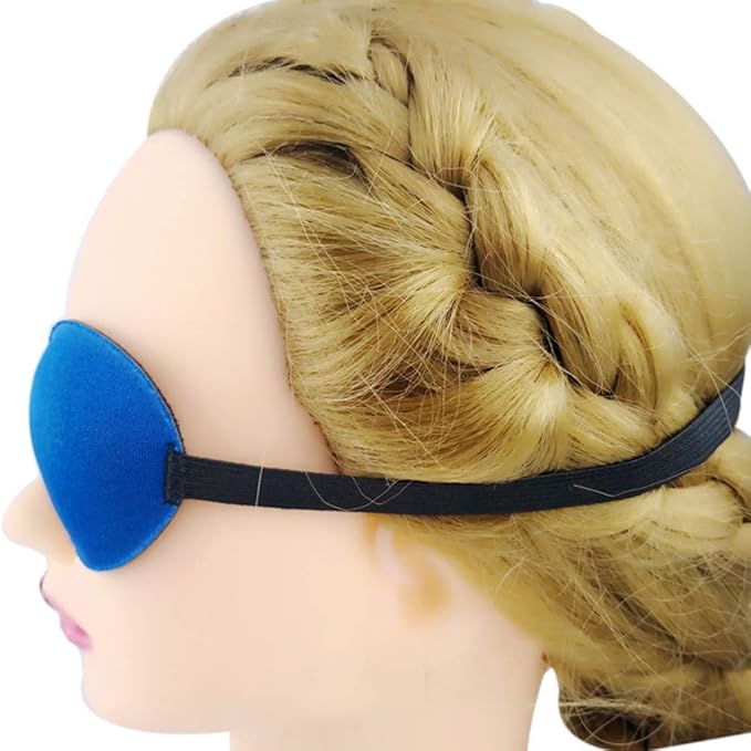 3 Pack Eye Patch Strabismus Adjustable Eye Patch Eye Mask Buckle Adults and Kids Blue