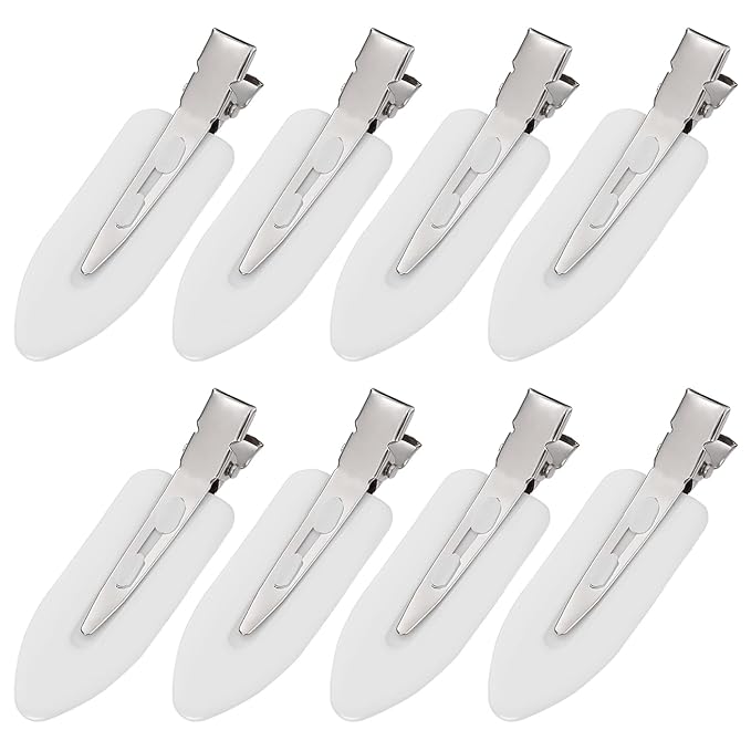 8Pcs No Bend No Crease Hair Clips - Styling Duck Bill Clips Alligator Hair Barrettes for Styling Sectioning, Small Gifts for Women Girl Salon Hairstyle Hairdressing Bangs Waves Makeup, White